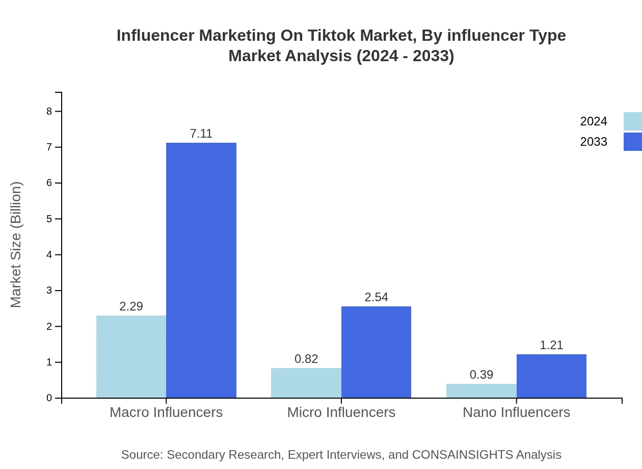 Global Influencer Marketing on TikTok, By Influencer Type Market Analysis (2024 - 2033)